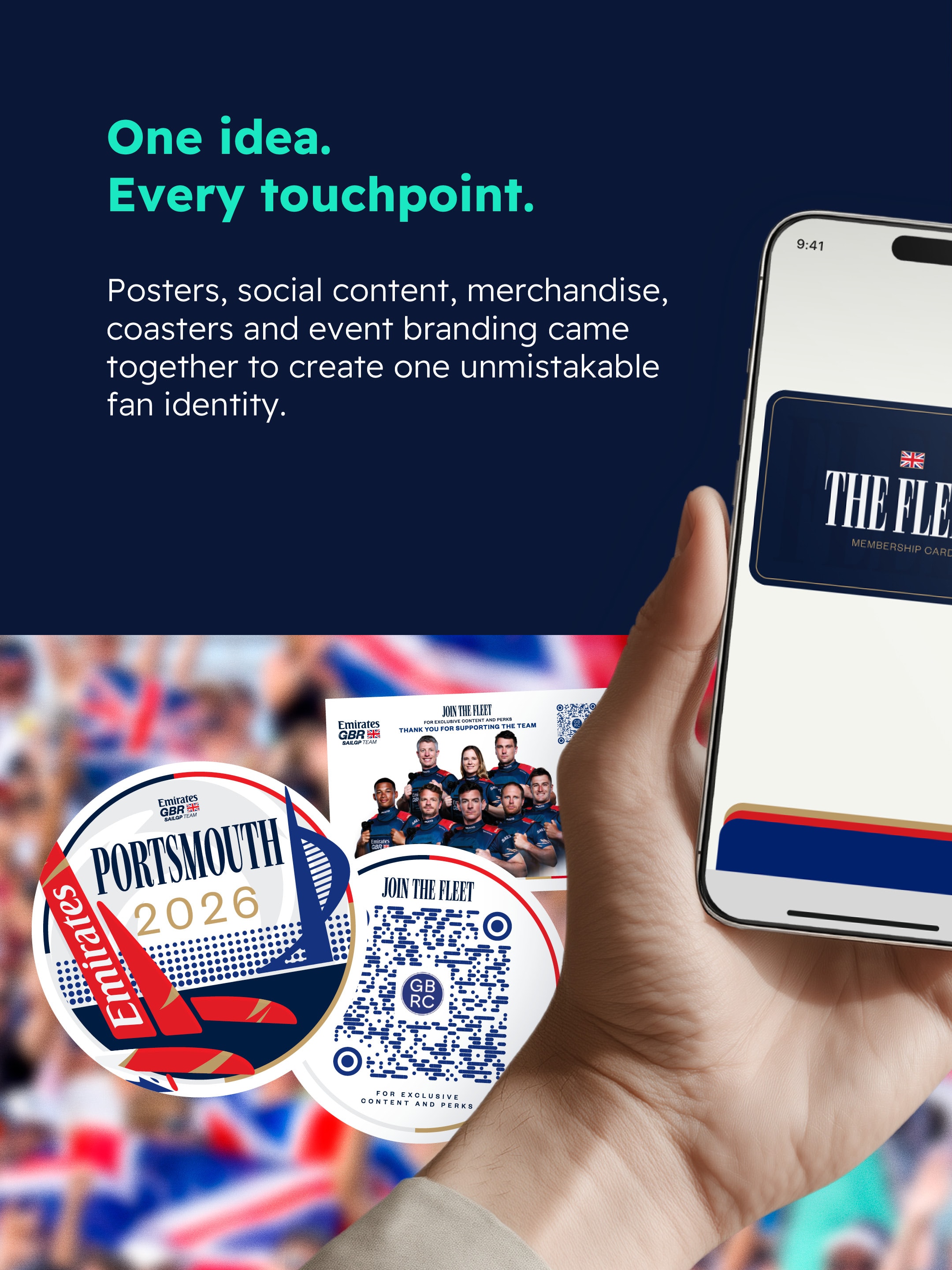 One idea. Every touchpoint — fan identity across posters, merch and digital